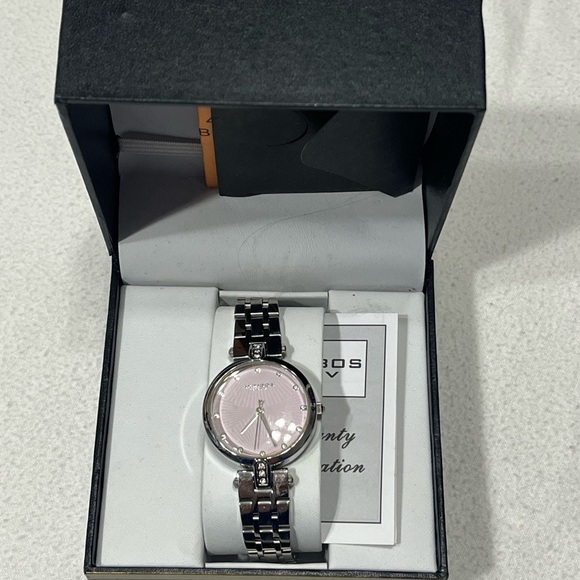 Akribos XXIV Silver and Pink Women's Watch - Picture 1 of 4